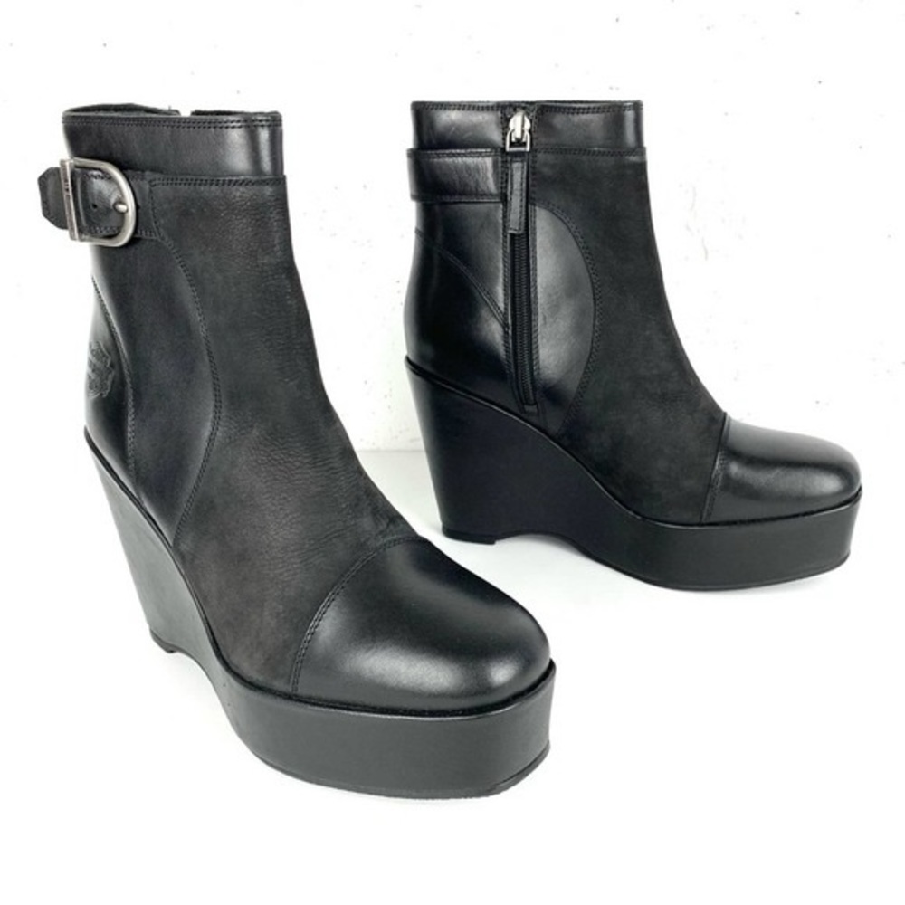 Harley-Davidson Women's Celina Black 4.5-Inch Fashion Wedge Boot